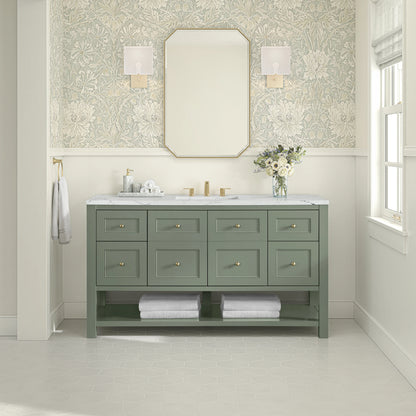 Breckenridge 60" Single Vanity, Smokey Celadon, w/ 3 CM Ethereal Noctis Quartz Top, view 3