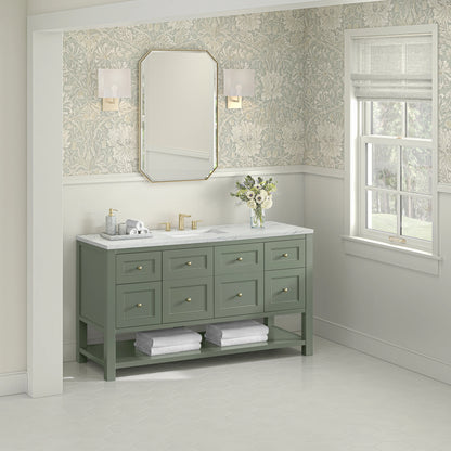 Breckenridge 60" Single Vanity, Smokey Celadon, w/ 3 CM Ethereal Noctis Quartz Top, view 4
