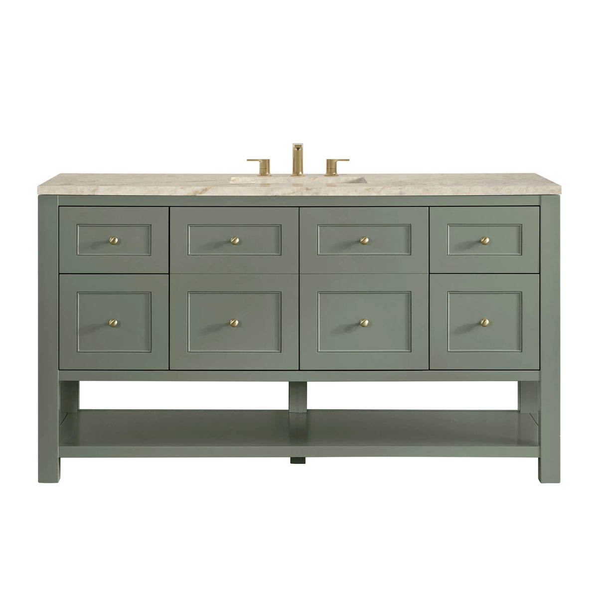 Breckenridge 60" Single Vanity, Smokey Celadon, w/ 3 CM Tajnar Eclos Top