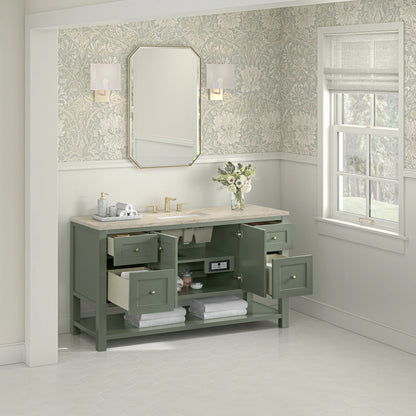 Breckenridge 60" Single Vanity, Smokey Celadon, w/ 3 CM Tajnar Eclos Top, view 5