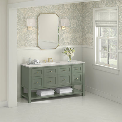 Breckenridge 60" Single Vanity, Smokey Celadon, w/ 3 CM Victorian Silver Quartz Top, view 4