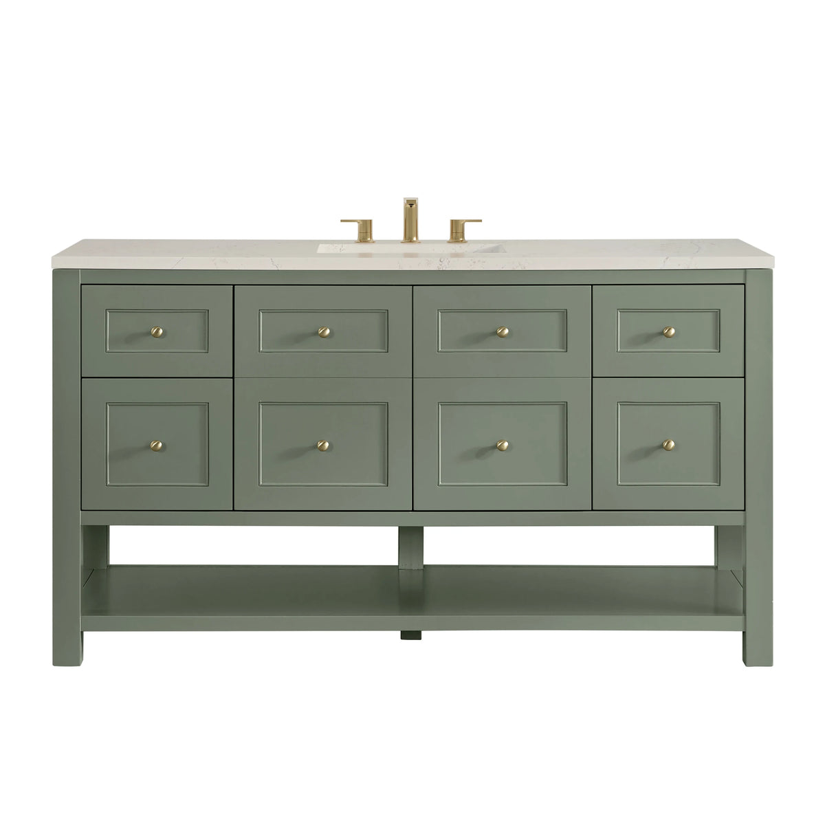 Breckenridge 60" Single Vanity, Smokey Celadon, w/ 3 CM Siberian Silestone Top w/FreePower Wireless Charger