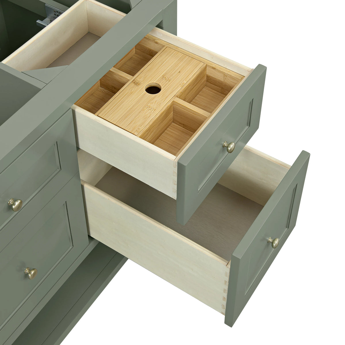 Breckenridge 60" Single Vanity, Smokey Celadon, w/ 3 CM Siberian Silestone Top w/FreePower Wireless Charger, view 12