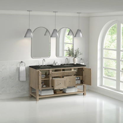 Breckenridge 60" Double Vanity, Whitewashed Oak, w/ 3 CM Phantome Eclos Top, view 5