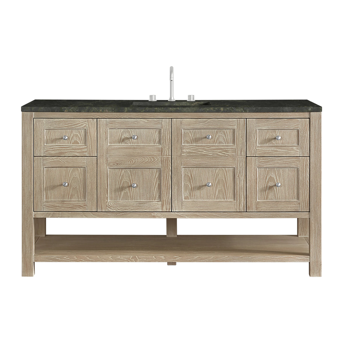 Breckenridge 60" Single Vanity, Whitewashed Oak, w/ 3 CM Phantome Eclos Top