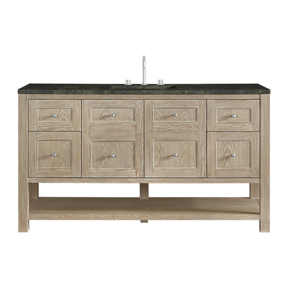 Breckenridge 60" Single Vanity, Whitewashed Oak, w/ 3 CM Phantome Eclos Top