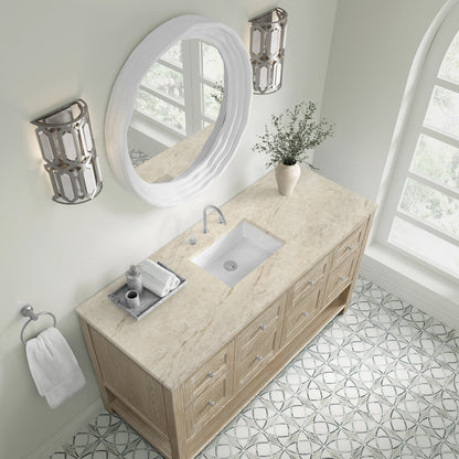 Breckenridge 60" Single Vanity, Whitewashed Oak, w/ 3 CM Tajnar Eclos Top, view 7