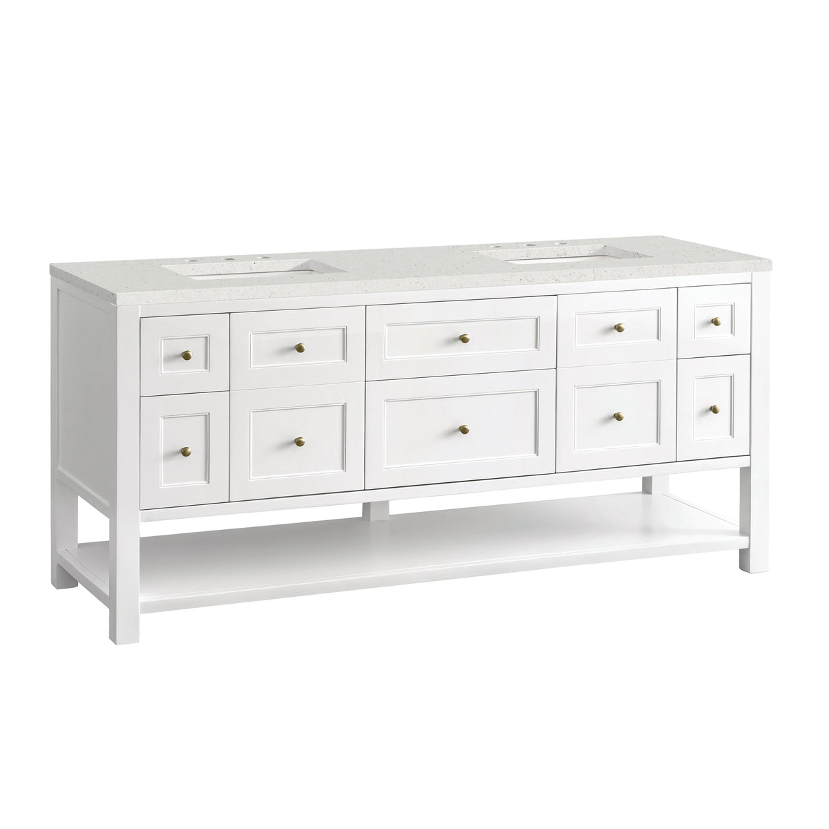 Breckenridge 72" Double Vanity, Bright White w/ 3 CM Lime Delight Top, view 10