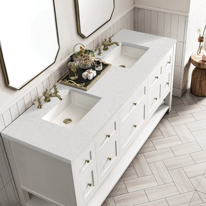 Breckenridge 72" Double Vanity, Bright White w/ 3 CM Lime Delight Top, view 7