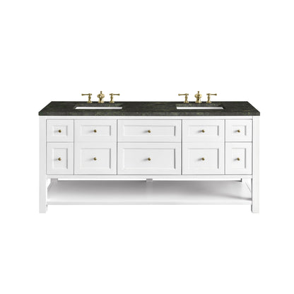 Breckenridge 72" Double Vanity, Bright White, w/ 3 CM Phantome Eclos Top