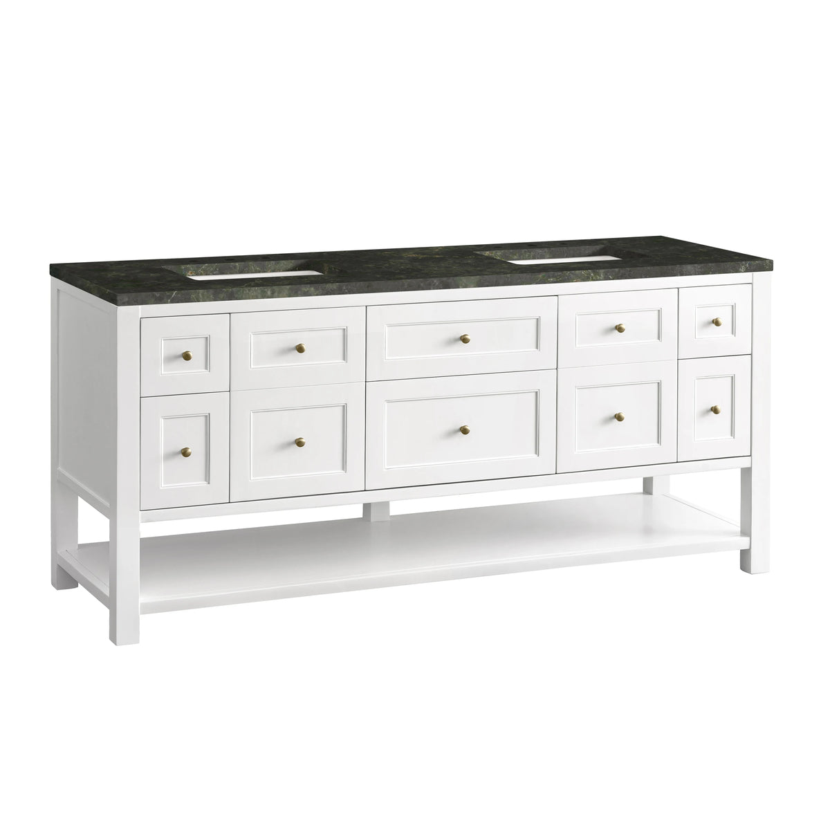 Breckenridge 72" Double Vanity, Bright White, w/ 3 CM Phantome Eclos Top, view 10