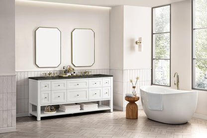 Breckenridge 72" Double Vanity, Bright White, w/ 3 CM Phantome Eclos Top, view 5