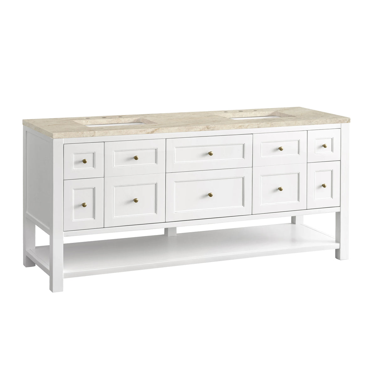 Breckenridge 72" Double Vanity, Bright White, w/ 3 CM Tajnar Eclos Top, view 10