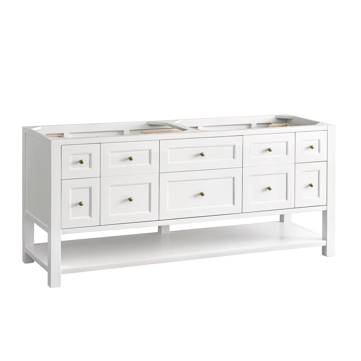 Breckenridge 72" Double Vanity, Bright White w/ 3 CM Eternal Jasmine Pearl Top w/FreePower Wireless Charger, view 5