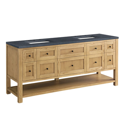 Breckenridge 72" Double Vanity, Light Natural Oak w/ 3 CM Charcoal Soapstone Top, view 12