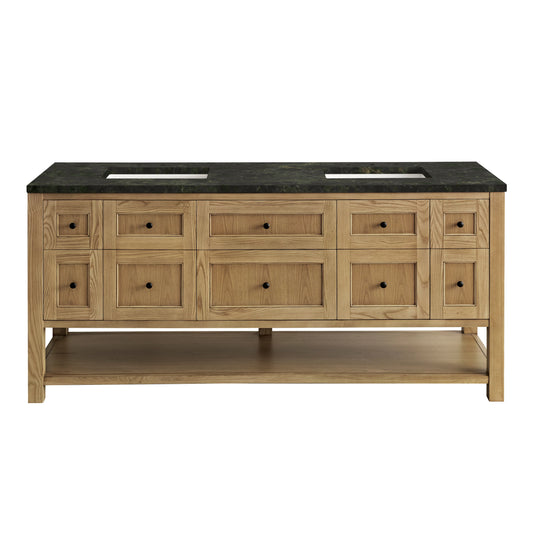 Breckenridge 72" Double Vanity, Light Natural Oak, w/ 3 CM Phantome Eclos Top