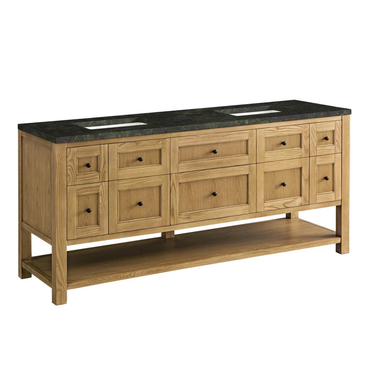 Breckenridge 72" Double Vanity, Light Natural Oak, w/ 3 CM Phantome Eclos Top, view 10