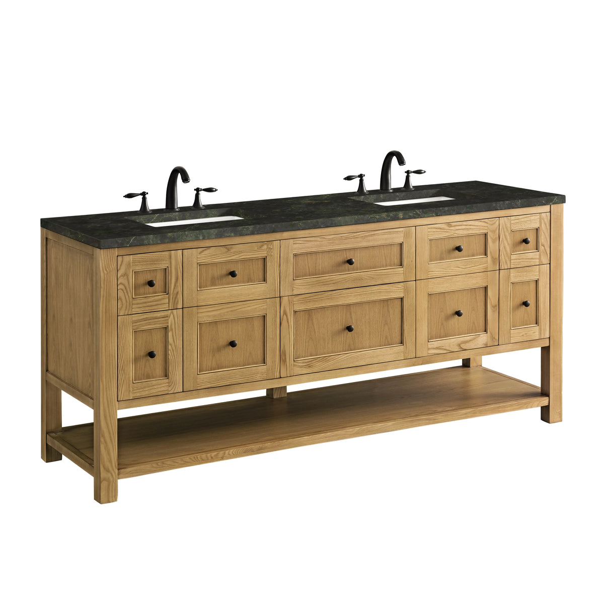 Breckenridge 72" Double Vanity, Light Natural Oak, w/ 3 CM Phantome Eclos Top, view 11