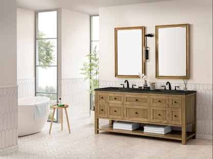 Breckenridge 72" Double Vanity, Light Natural Oak, w/ 3 CM Phantome Eclos Top, view 4