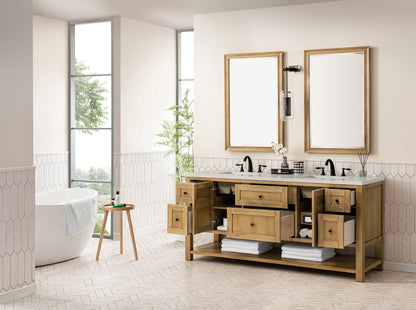 Breckenridge 72" Double Vanity, Light Natural Oak, w/ 3 CM Siberian Silestone Top w/FreePower Wireless Charger, view 7
