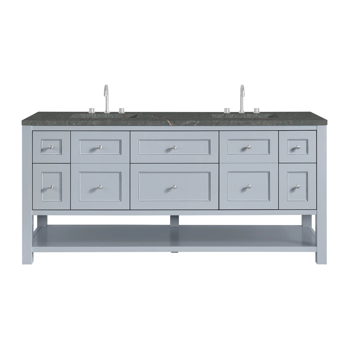 Breckenridge 72" Double Vanity, Serenity Blue w/ 3 CM Parisien Bleu Top