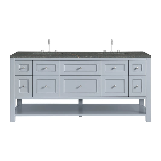Breckenridge 72" Double Vanity, Serenity Blue w/ 3 CM Parisien Bleu Top