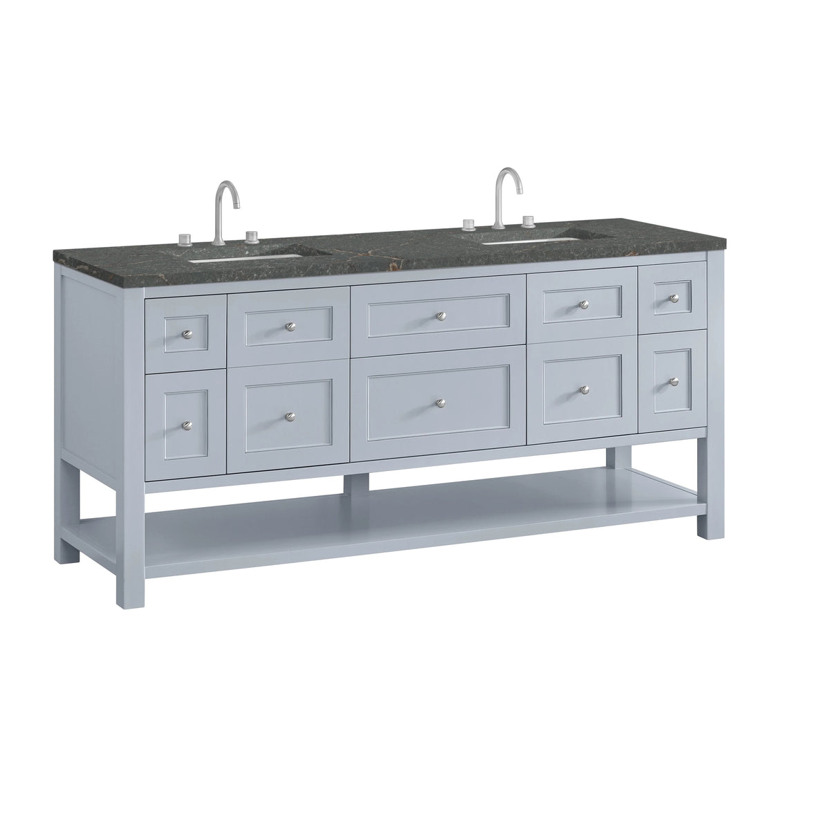 Breckenridge 72" Double Vanity, Serenity Blue w/ 3 CM Parisien Bleu Top, view 10