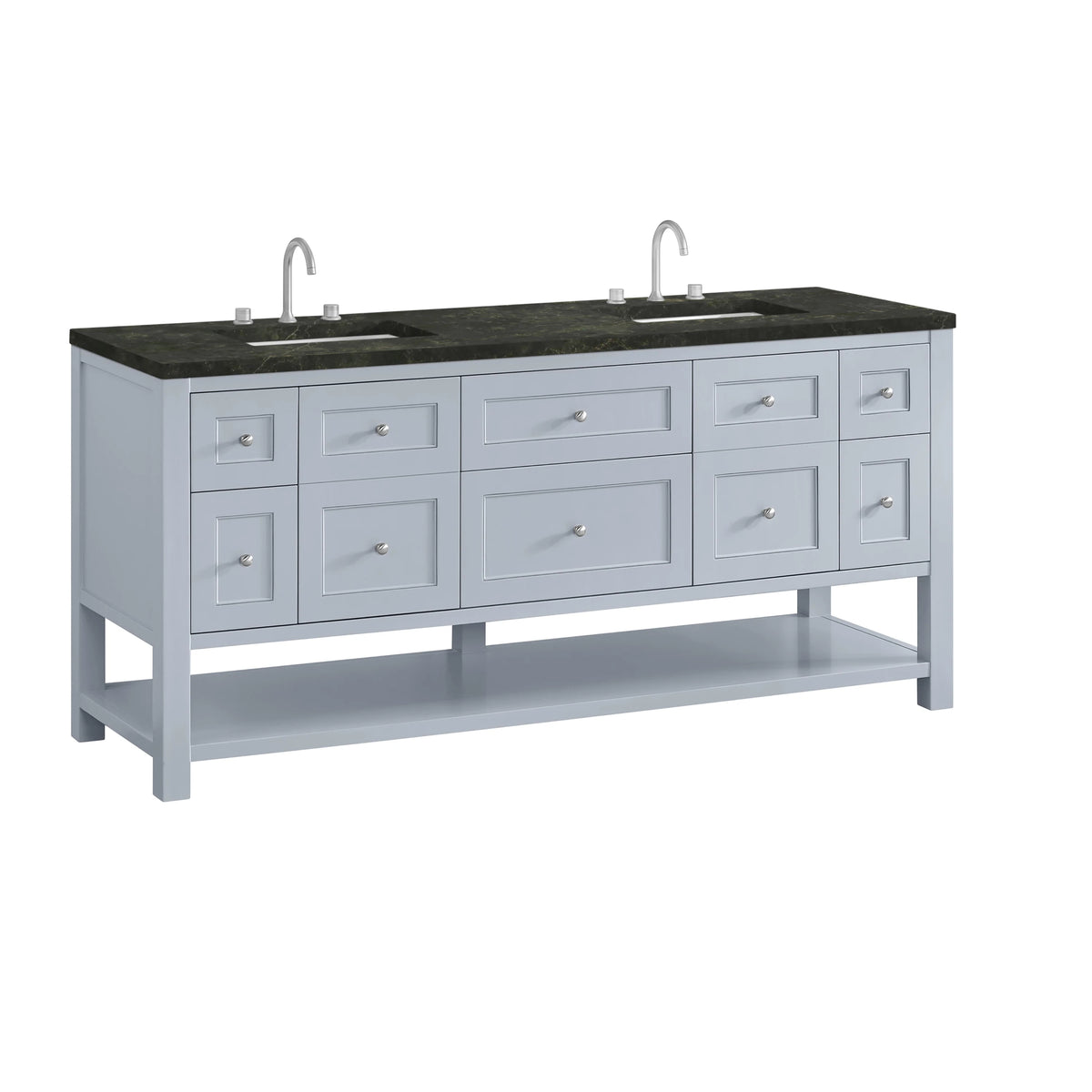 Breckenridge 72" Double Vanity, Serenity Blue, w/ 3 CM Phantome Eclos Top, view 10