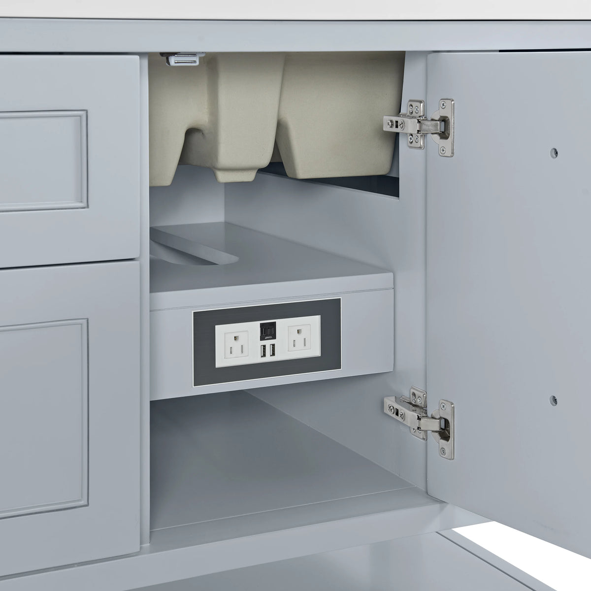 Breckenridge 72" Double Vanity, Serenity Blue, w/ 3 CM Phantome Eclos Top, view 12