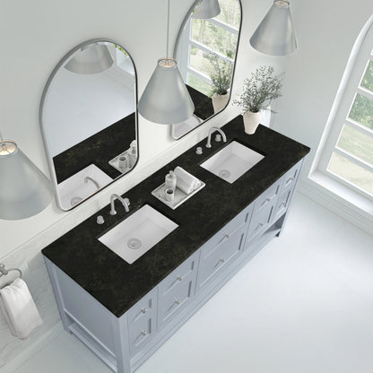 Breckenridge 72" Double Vanity, Serenity Blue, w/ 3 CM Phantome Eclos Top, view 7