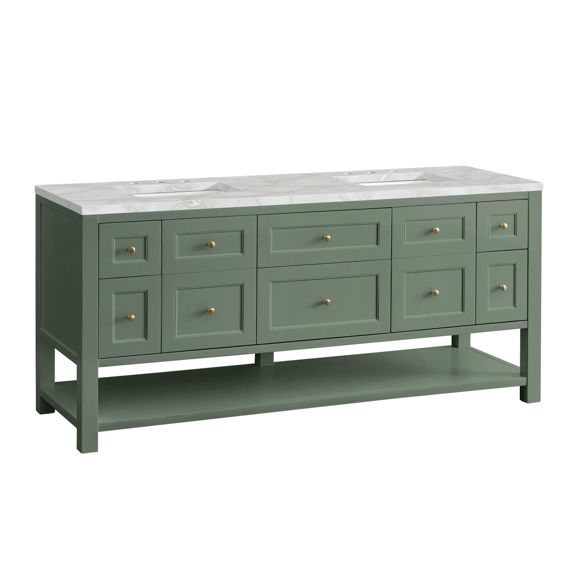 Breckenridge 72" Double Vanity, Smokey Celadon w/ 3 CM Victorian Silver Top, view 10