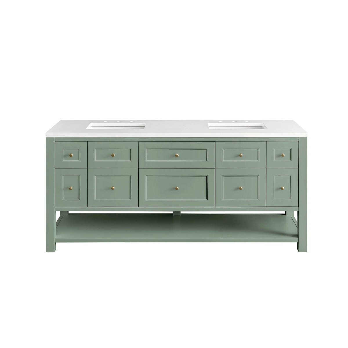 Breckenridge 72" Double Vanity, Smokey Celadon w/ 3 CM White Zeus Top, view 2
