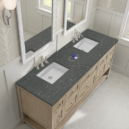 Breckenridge 72" Double Vanity, Whitewashed Oak w/ 3 CM Parisien Bleu Silestone Top w/FreePower Wireless Charg, view 10