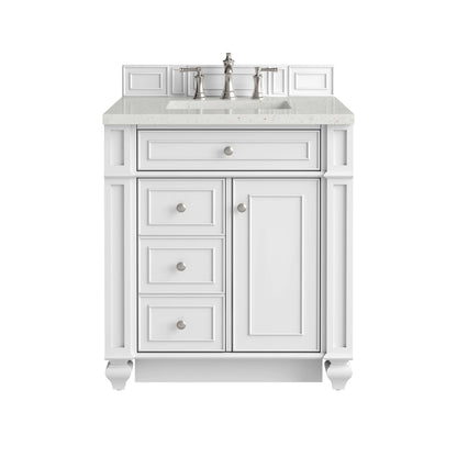 Bristol 30" Single Vanity, Bright White w/ 3 CM Lime Delight Silestone Top