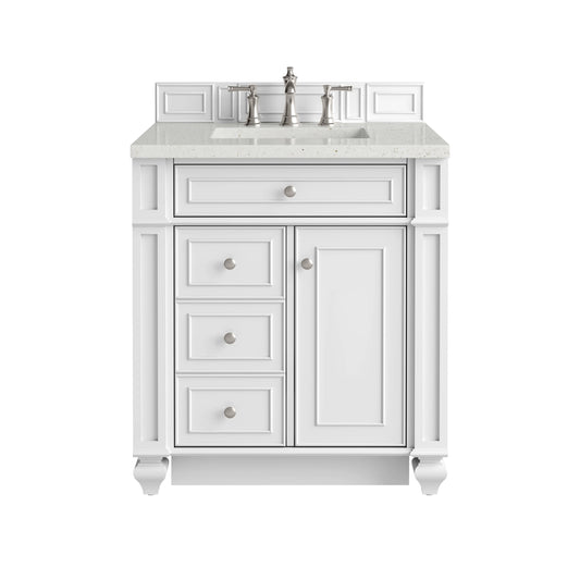 Bristol 30" Single Vanity, Bright White w/ 3 CM Lime Delight Silestone Top