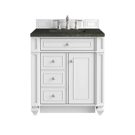 Bristol 30" Single Vanity, Bright White, w/ 3 CM Phantome Eclos Top
