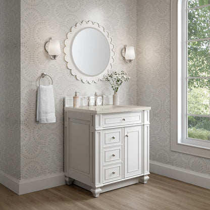 Bristol 30" Single Vanity, Bright White, w/ 3 CM Siberian Silestone Top, view 3