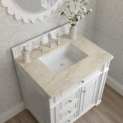 Bristol 30" Single Vanity, Bright White, w/ 3 CM Tajnar Eclos Top, view 5