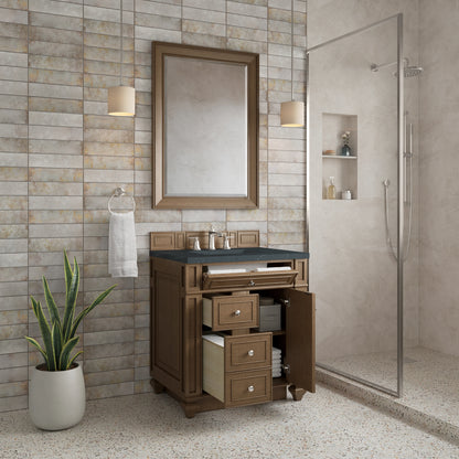 Bristol 30" Single Vanity, Saddle Brown w/ 3 CM Charcoal Soapstone Silestone Top, view 4