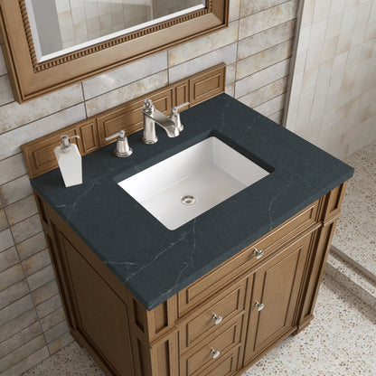 Bristol 30" Single Vanity, Saddle Brown w/ 3 CM Charcoal Soapstone Silestone Top, view 5