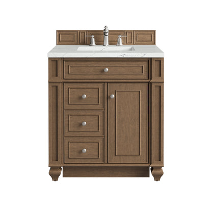 Bristol 30" Single Vanity, Saddle Brown w/ 3 CM Ethereal Noctis Silestone Top