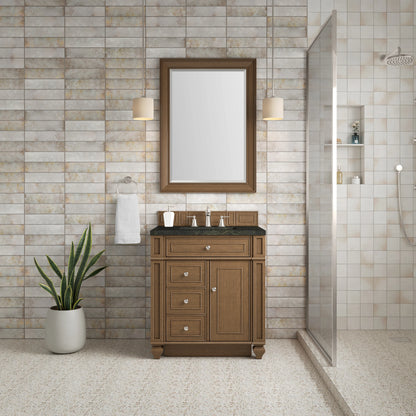 Bristol 30" Single Vanity, Saddle Brown, w/ 3 CM Phantome Eclos Top, view 2
