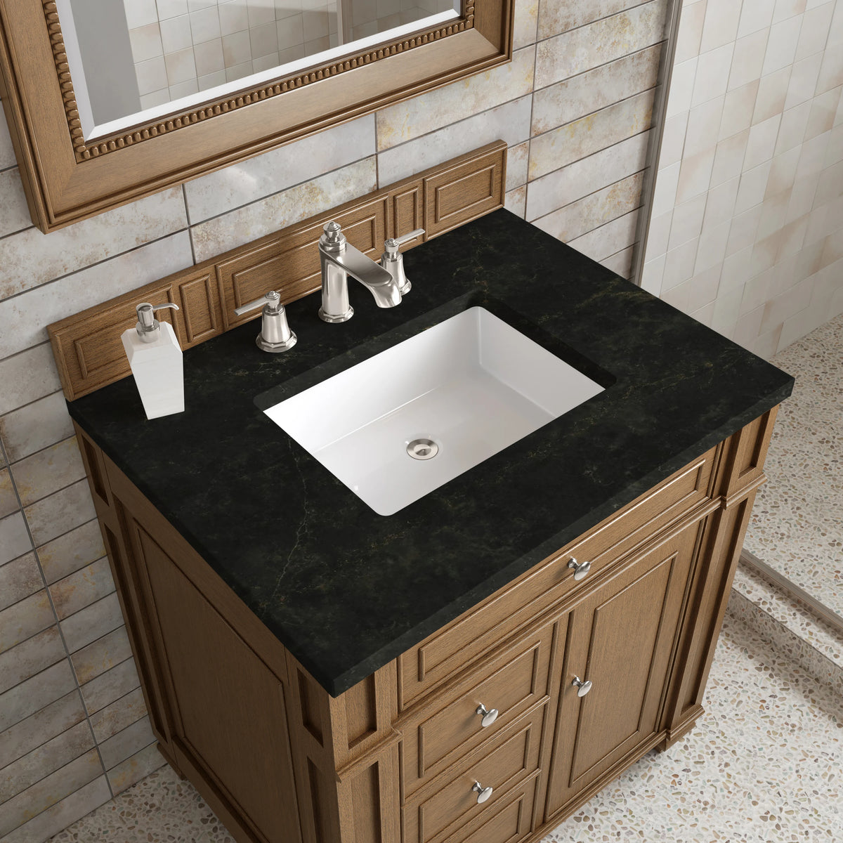 Bristol 30" Single Vanity, Saddle Brown, w/ 3 CM Phantome Eclos Top, view 5