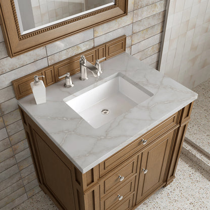 Bristol 30" Single Vanity, Saddle Brown w/ 3 CM Victorian Silver Silestone Top, view 5