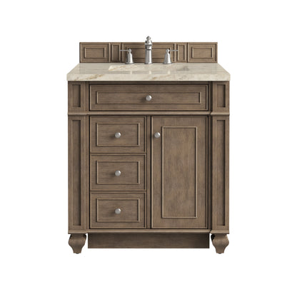 Bristol 30" Single Vanity, Whitewashed Walnut, w/ 3 CM Tajnar Eclos Top