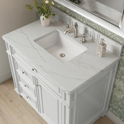 Bristol 36" Single Vanity, Bright White w/ 3 CM Ethereal Noctis Silestone Top, view 5