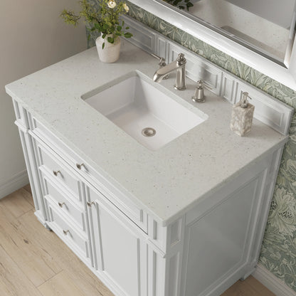 Bristol 36" Single Vanity, Bright White w/ 3 CM Lime Delight Silestone Top, view 5