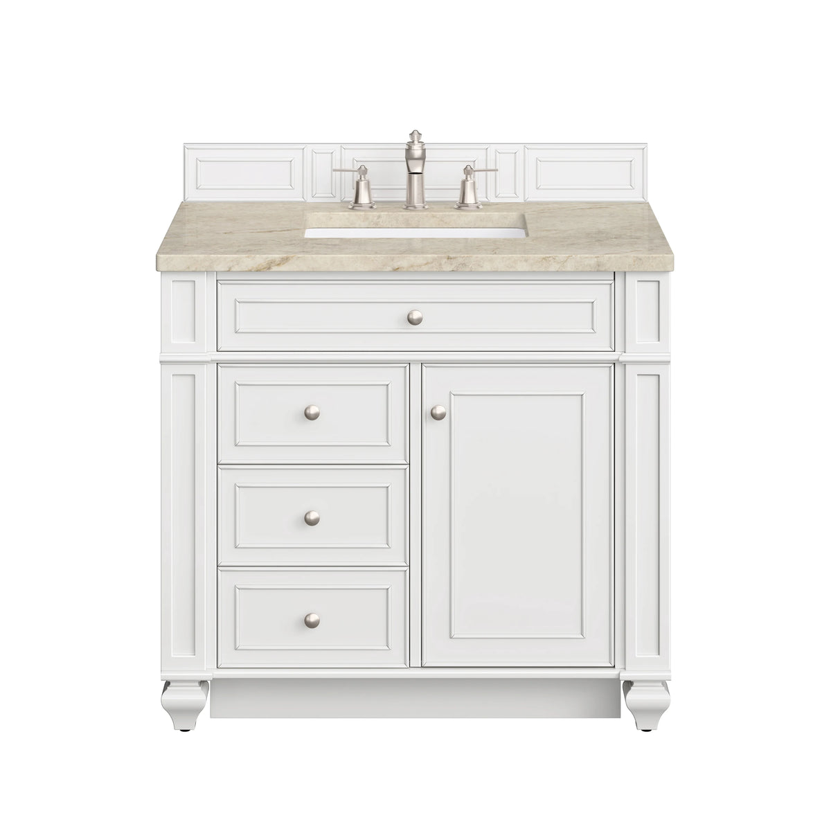 Bristol 36" Single Vanity, Bright White, w/ 3 CM Tajnar Eclos Top