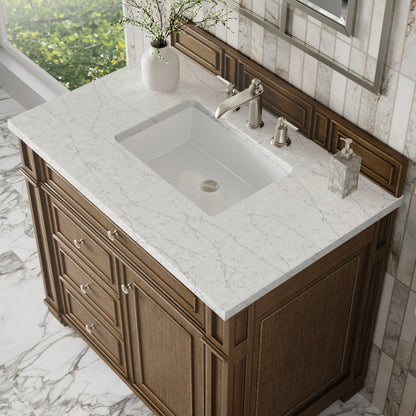 Bristol 36" Single Vanity, Saddle Brown w/ 3 CM Eternal Jasmine Pearl Silestone Top, view 5