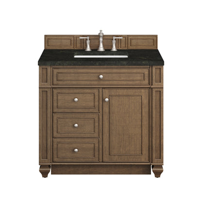 Bristol 36" Single Vanity, Saddle Brown, w/ 3 CM Phantome Eclos Top